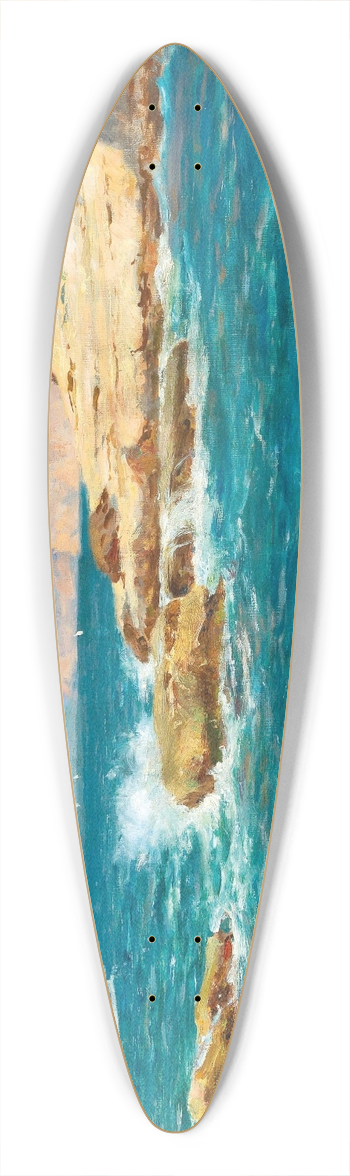 Bernardo Hay - Sailing Ship by the Capri Coast 39.3 inch art pintail longboard deck