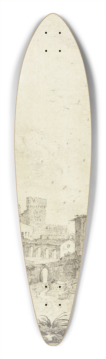 Bernardo Zilotti - Ansicht einer italienischen Stadt 39.3 inch art pintail longboard deck