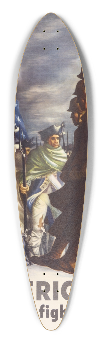 Bernard Perlin - Americans will always fight for liberty 39.3 inch art pintail longboard deck