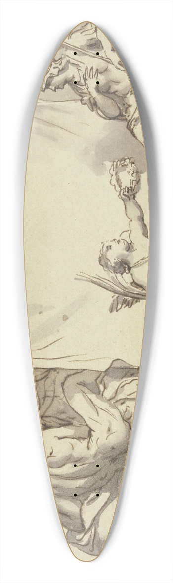 Bernard Picart - Amoretten halten ein Tuch, rechts Minerva, links Herkules und Mars 39.3 inch art pintail longboard deck