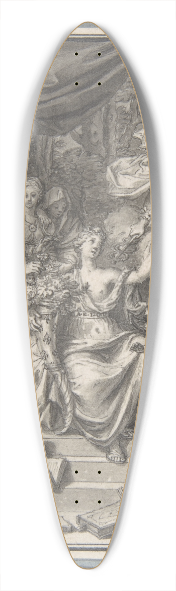 Bernard Picart - Design for a Frontispiece 39.3 inch art pintail longboard deck