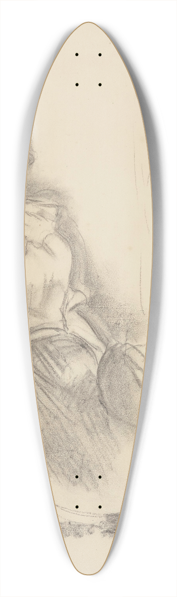 Berthe Morisot - Study for La Robe rose 39.3 inch art pintail longboard deck