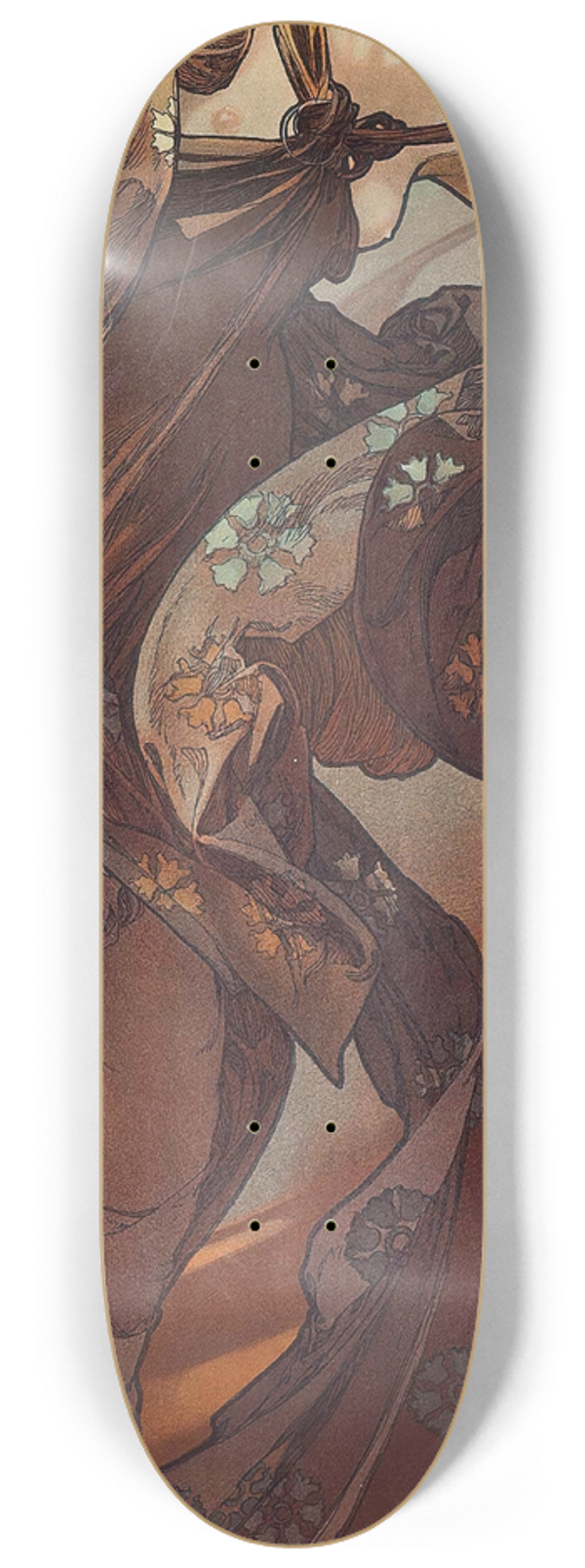 Alphonse Mucha - toile Du Soir 8.25 inch art skate deck