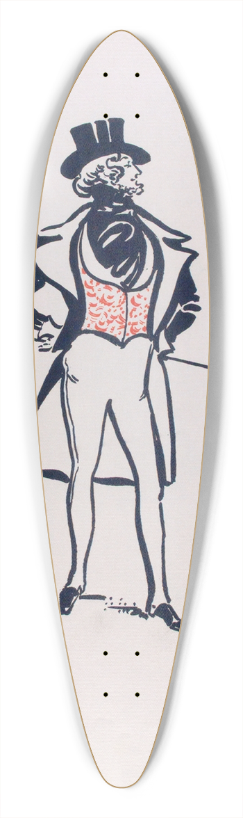 B. Kuppenheimer & Co - Period about 1835 39.3 inch art pintail longboard deck