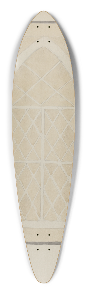 Blanche Waterbury - Panel from Hall Lantern 39.3 inch art pintail longboard deck