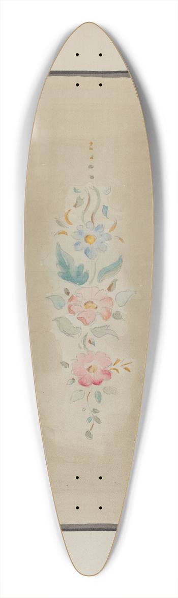 Blanche Waterbury - Panel from Hall Lantern 39.3 inch art pintail longboard deck