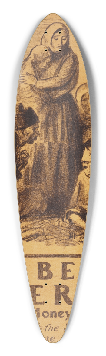 Boardman Robinson - Left behind in Serbia 39.3 inch art pintail longboard deck