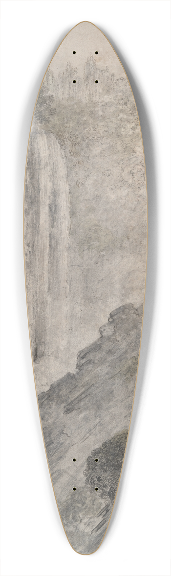 Caesar Van Everdingen - Mountainous Landscape withWaterfalls 39.3 inch art pintail longboard deck