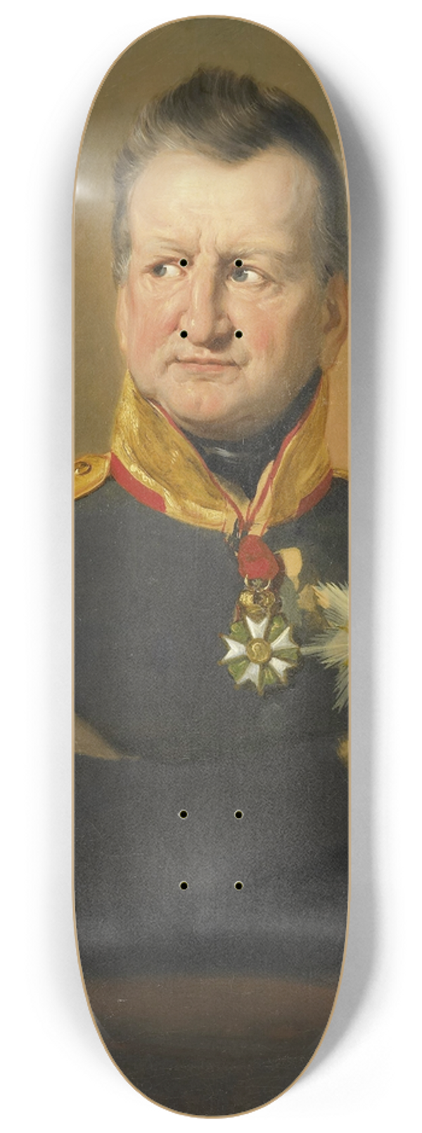 Jan Willem Pieneman - Portrait of Baron David Hendrik Chass, Lieutenant-General 8.25 inch art skate deck