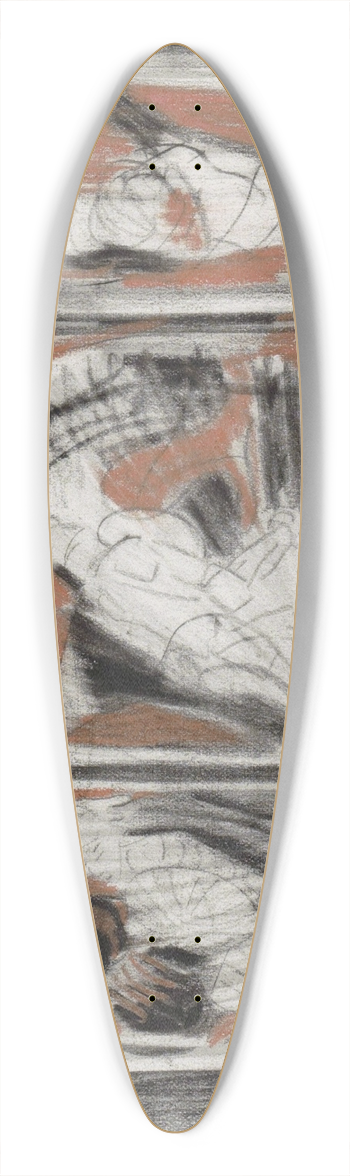 Carel Adolph Lion Cachet - Ornamenteel ontwerp 39.3 inch art pintail longboard deck