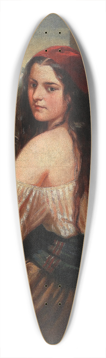 Carl Adolf Gugel - Lautenspielerin 39.3 inch art pintail longboard deck