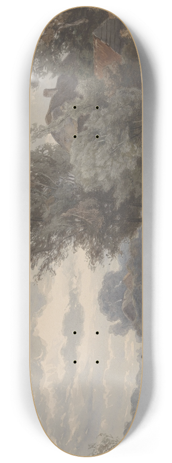 Jan Willem van Borselen - Herder met schapen bij boerderij aan water 8.25 inch art skate deck