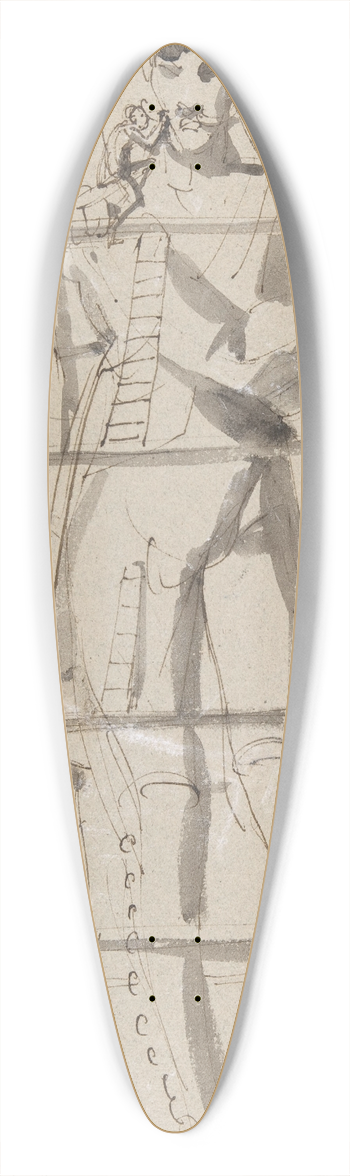 Carl August Ehrensvrd - Sculptor at Work on a Colossal Statue 39.3 inch art pintail longboard deck