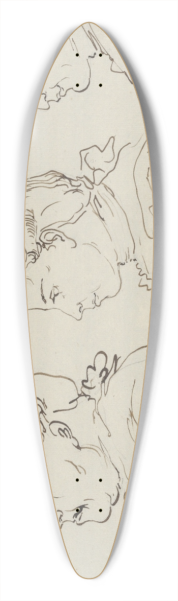 Carl August Ehrensvrd - Three Portraits in Profile 39.3 inch art pintail longboard deck