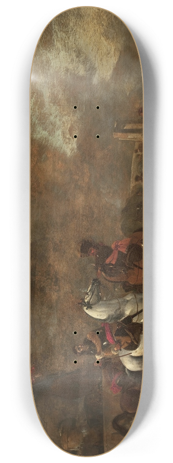 Jan Wyck - A battle scene 8.25 inch art skate deck