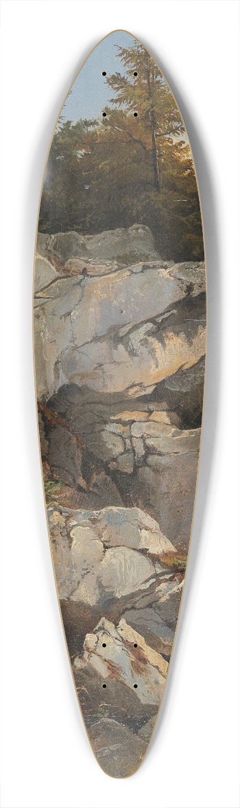 Carl Borromus Andreas Ruthart - Burde Fuchs mit Beute in felsiger Landschaft 39.3 inch art pintail longboard deck
