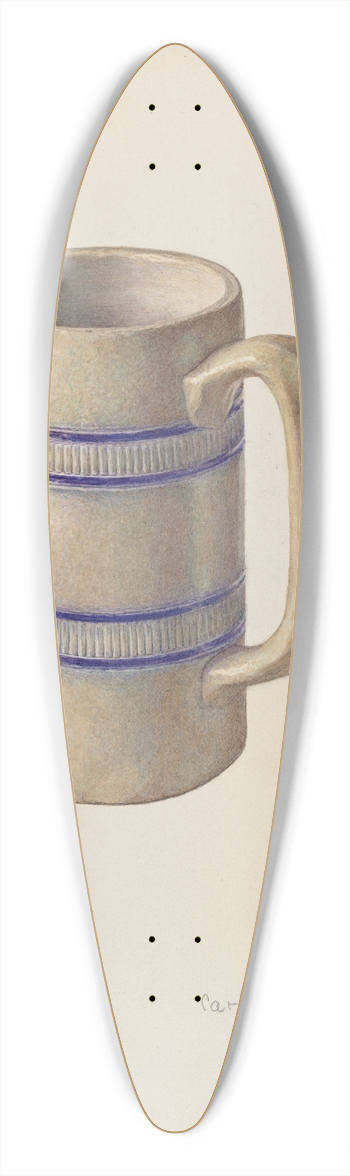 Carl Buergerniss - Stone Mug 39.3 inch art pintail longboard deck