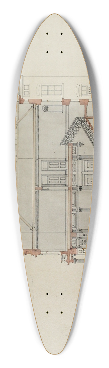 Carl (Charles) J. Furst - Design Studies, Section Through House, Presentation 39.3 inch art pintail longboard deck