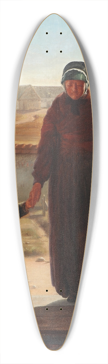 Carl Ferdinand Andersen - Moder og barn ved indgangen til kirken 39.3 inch art pintail longboard deck