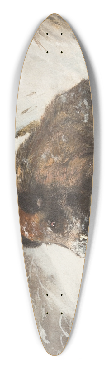 Carl Friedrich Deiker - Hound tracking down a wild boar 39.3 inch art pintail longboard deck