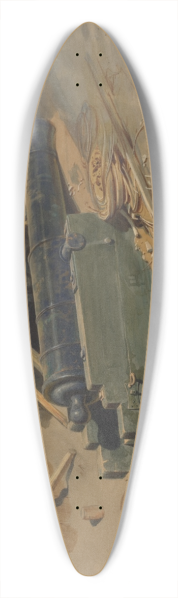 Carl Friedrich Heinrich Werner - Cannon by a Bulwark 39.3 inch art pintail longboard deck