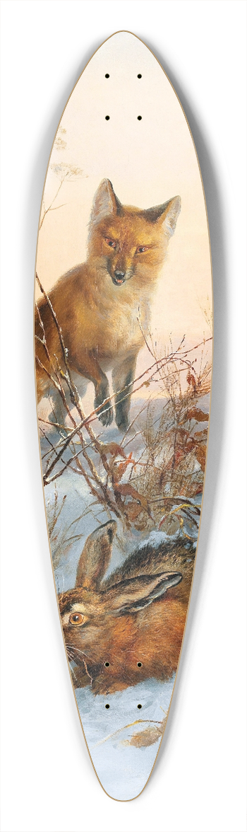 Carl Gerber - Fox and Hare 39.3 inch art pintail longboard deck
