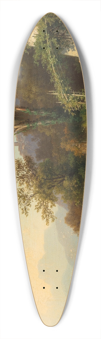 Carl Hasch - A View of Lake Garda 39.3 inch art pintail longboard deck