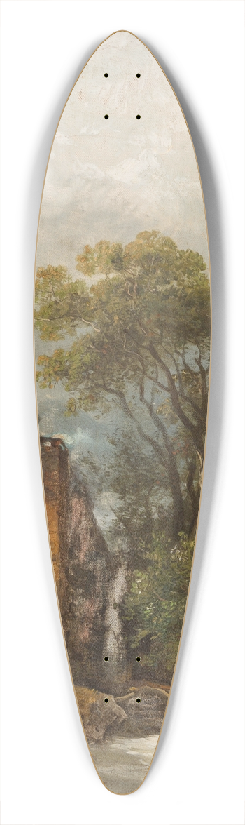 Carl Hilgers - Mill by a stream 39.3 inch art pintail longboard deck