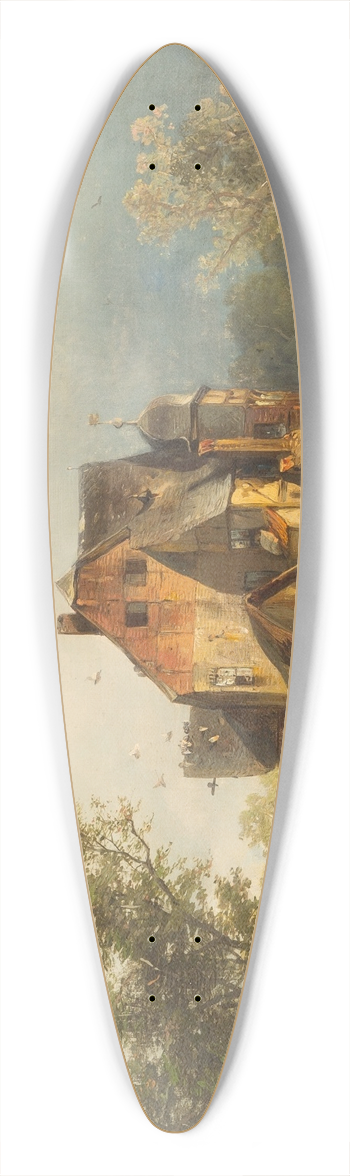 Carl Hilgers - Water castle Caspersbroich 39.3 inch art pintail longboard deck
