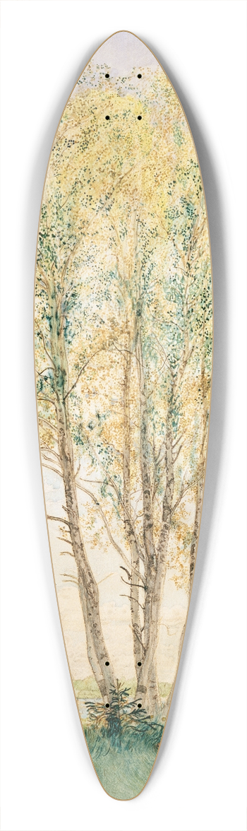 Carl Larsson - Beneath the Birches 39.3 inch art pintail longboard deck