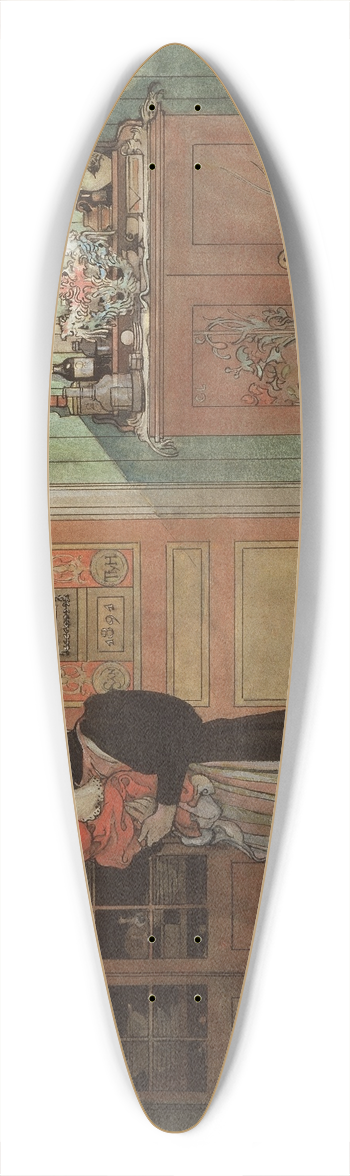 Carl Larsson - Between Christmas and New Year 39.3 inch art pintail longboard deck