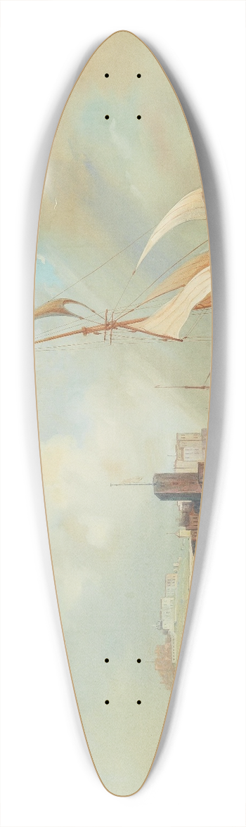 Carl Martin Laeisz - Neapel vom Meer aus 39.3 inch art pintail longboard deck