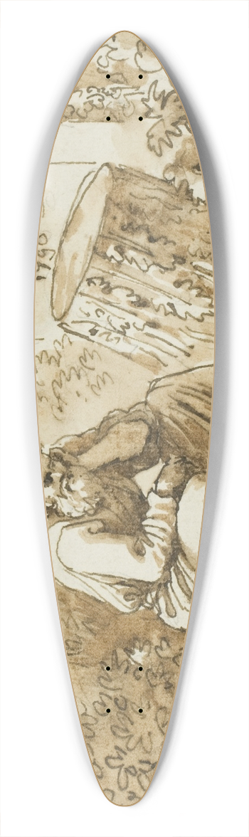 Carlo Labruzzi - Sketch for Frontispiece to Figure Originali 39.3 inch art pintail longboard deck