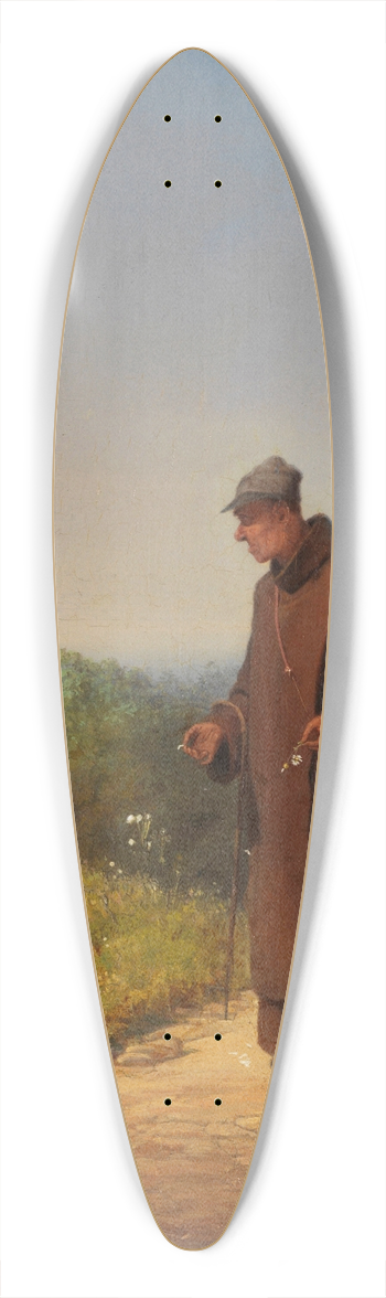 Carl Spitzweg - Mnch (Sie liebt mich von Herzen, ein wenig) 39.3 inch art pintail longboard deck