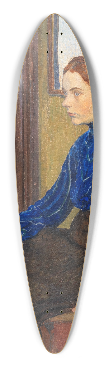 Carl Wilhelmson - Girl in Blue 39.3 inch art pintail longboard deck