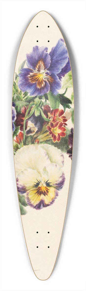 Caroline Therese Friedrich - Kleiner Strau mit Stiefmtterchen, Apfelblten und Primeln 39.3 inch art pintail longboard deck