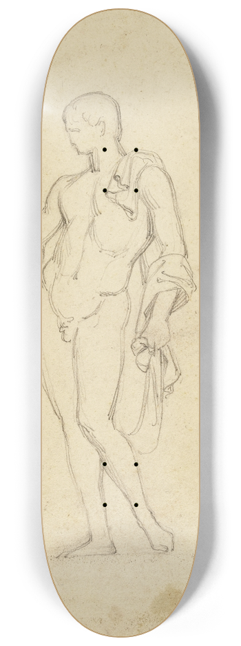 Jean-Achille Benouville - Deux hommes nus debout 8.25 inch art skate deck