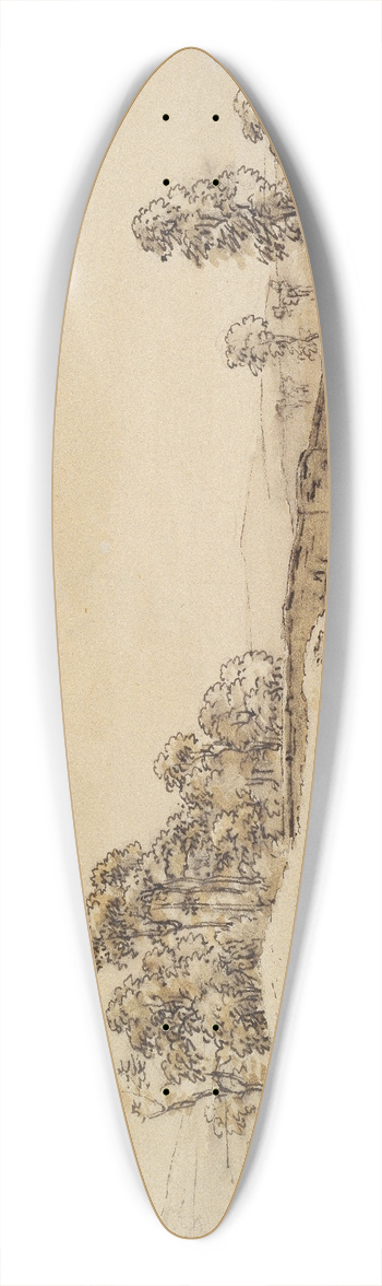 Caspar David Friedrich - Landscape with bridge 39.3 inch art pintail longboard deck