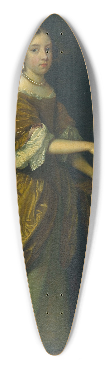 Caspar Netscher - Girl Standing before a Mirror 39.3 inch art pintail longboard deck