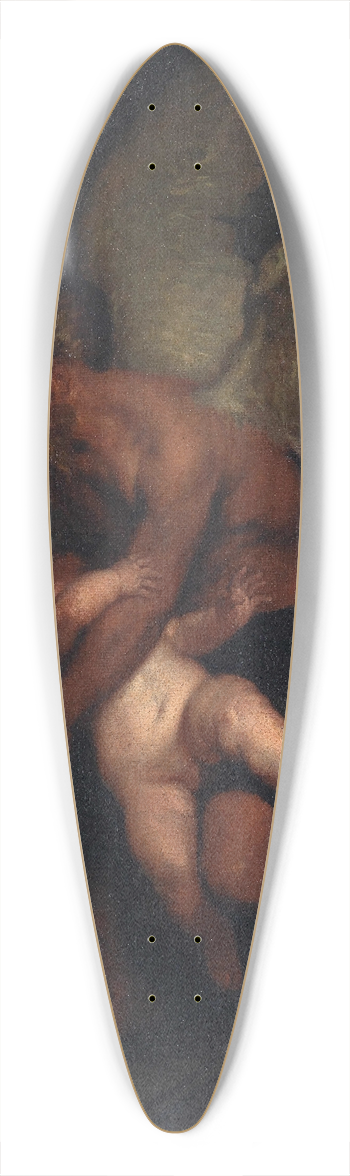 Caspar Netscher - Time Clipping Cupids Wings 39.3 inch art pintail longboard deck