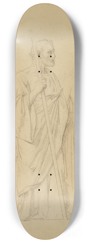 Jean-Achille Benouville - Homme drap de profil  droite 8.25 inch art skate deck