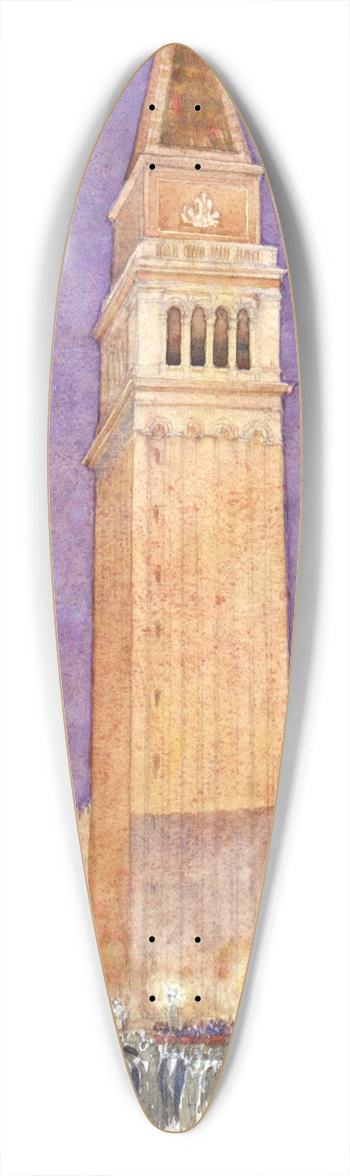 Cass Gilbert - Bell Tower, St. Marks Square, Venice 39.3 inch art pintail longboard deck