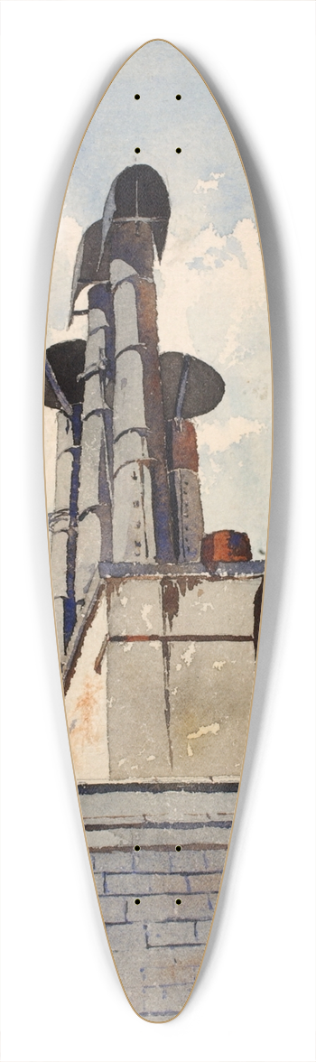 Cass Gilbert - Latin Quarter, Paris 39.3 inch art pintail longboard deck