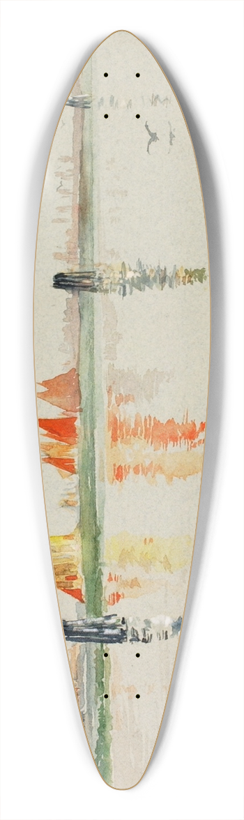 Cass Gilbert - The Lagoon, Venice 39.3 inch art pintail longboard deck