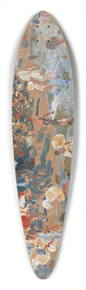 Cecilio Pl - En la playa (on the beach) 39.3 inch art pintail longboard deck