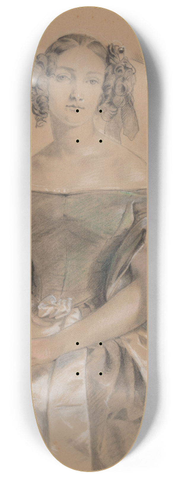 Jean Antoine Verschaeren - Portrait of a Woman 8.25 inch art skate deck