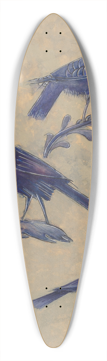 Charles Caseau - Bird Decorations for Stoneware 39.3 inch art pintail longboard deck