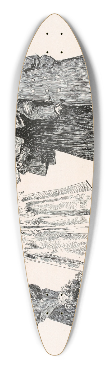 Charles Dana Gibson - A Lovers Quarrel 39.3 inch art pintail longboard deck