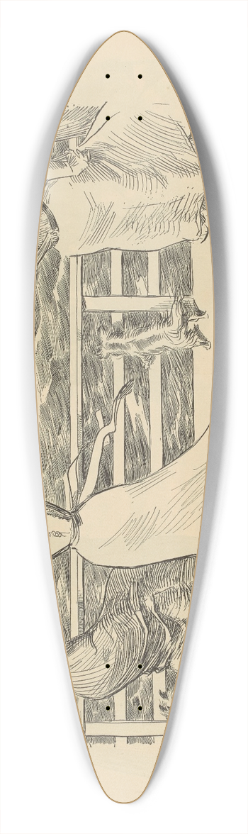 Charles Dana Gibson - A Northeaster 39.3 inch art pintail longboard deck