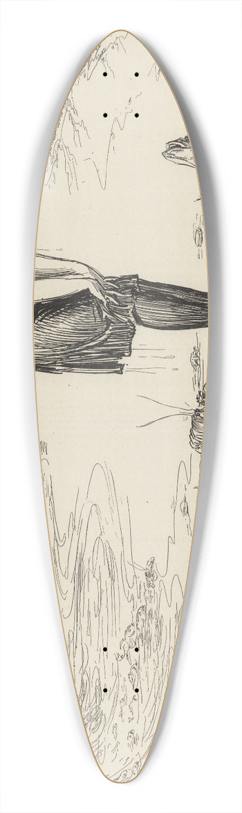 Charles Dana Gibson - Even the fish has feelings 39.3 inch art pintail longboard deck